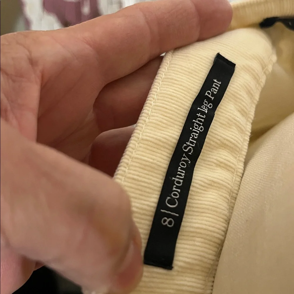NWOT | Talbots | 5 Pocket | Cream Corduroy Straight Leg Pants | Sz 8 | - Picture 3 of 6